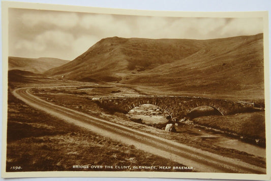 Old Postcard of Bridge over the Cluny, Glenshee, Near Braemar