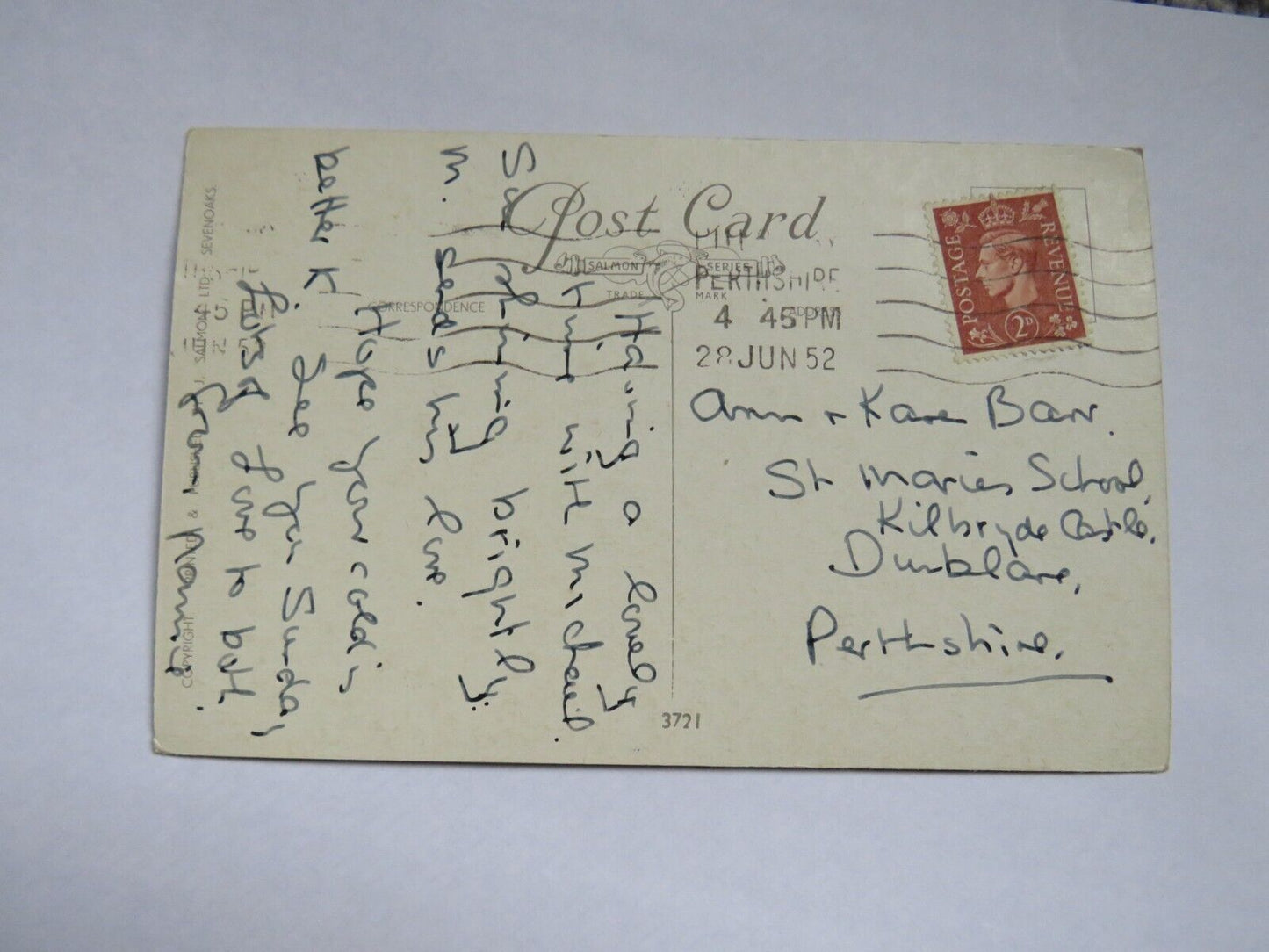 Old Postcard of Queens View, Loch Tummel 1952
