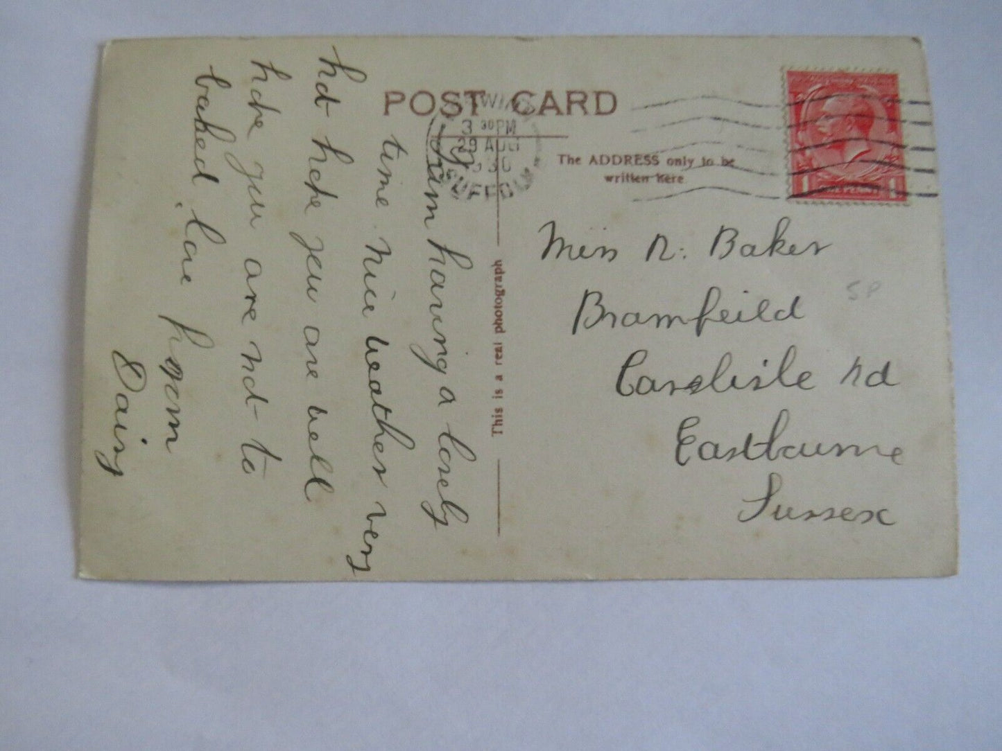 Old Antique Postcard of Ipswich 1930 - Ref : 1038