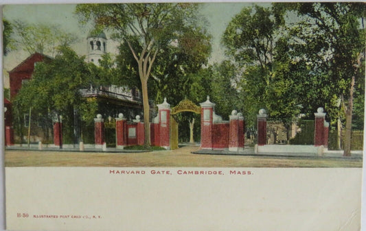 Old Postcard of Harvard Gate, Cambridge, Mass - Ref  : 1018