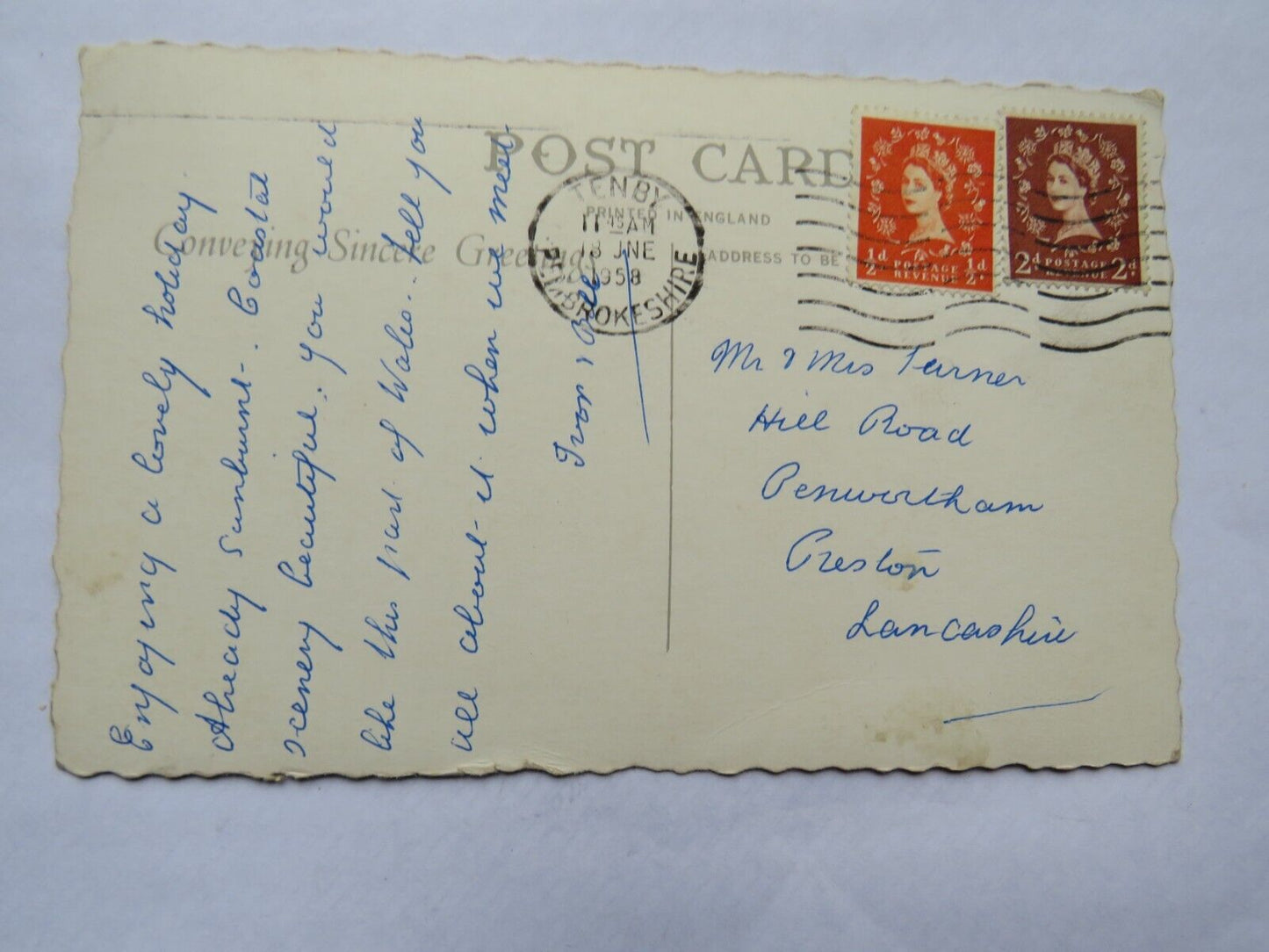 Old Postcard of Tenby 1958