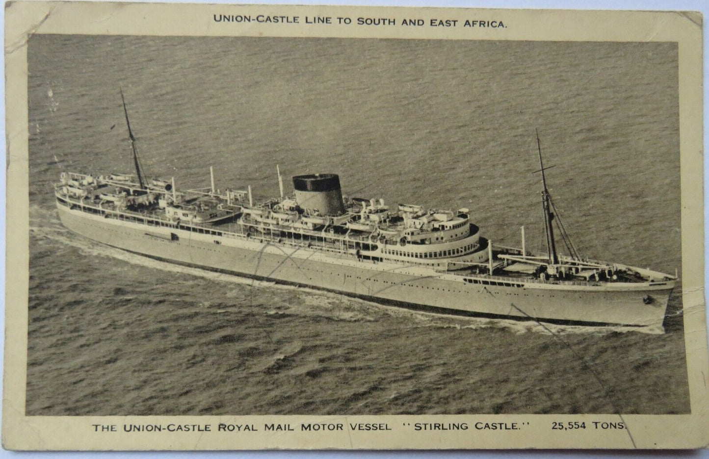 Old Postcard of The Union Castle Royal Mail Motor Vessel "Stirling Castle"