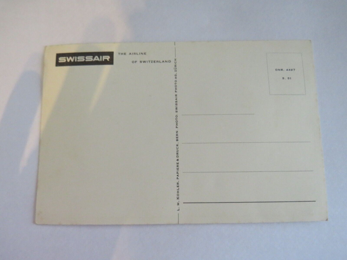 Old Postcard Of Swissair The Airline of Switzerland - Ref : 1014.