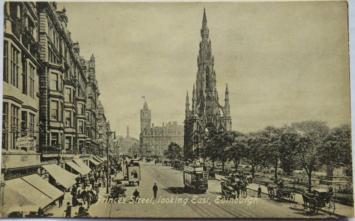 Old Postcard of Princes Street, Looking East, Edinburgh