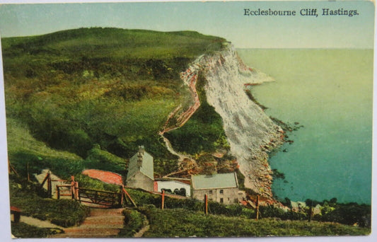 Old Postcard of Ecclesbourne Cliff, Hastings