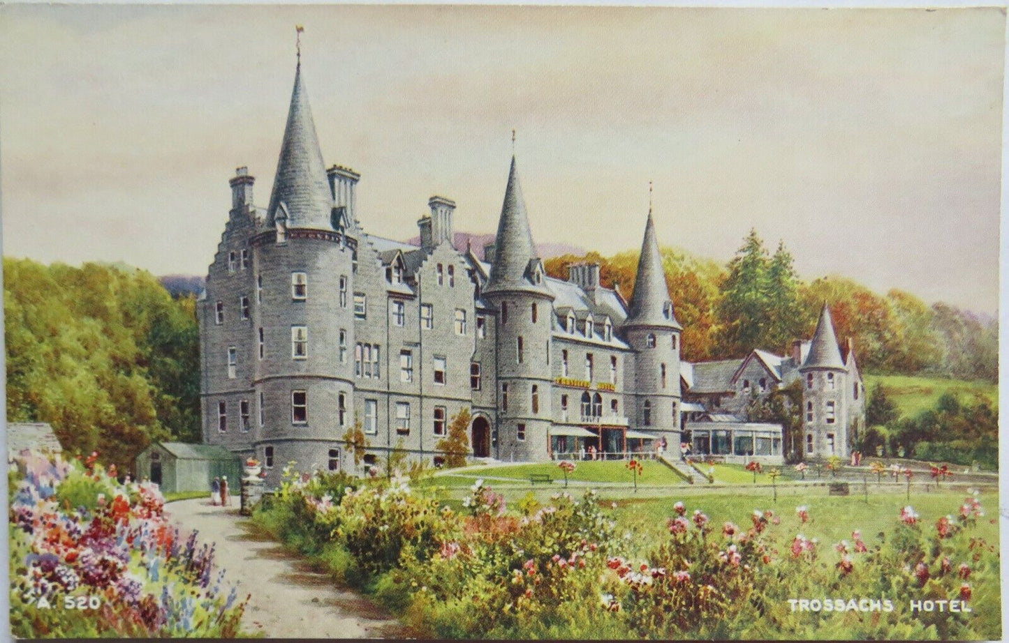 Old Postcard of The Trossachs Hotel - Ref : 1004