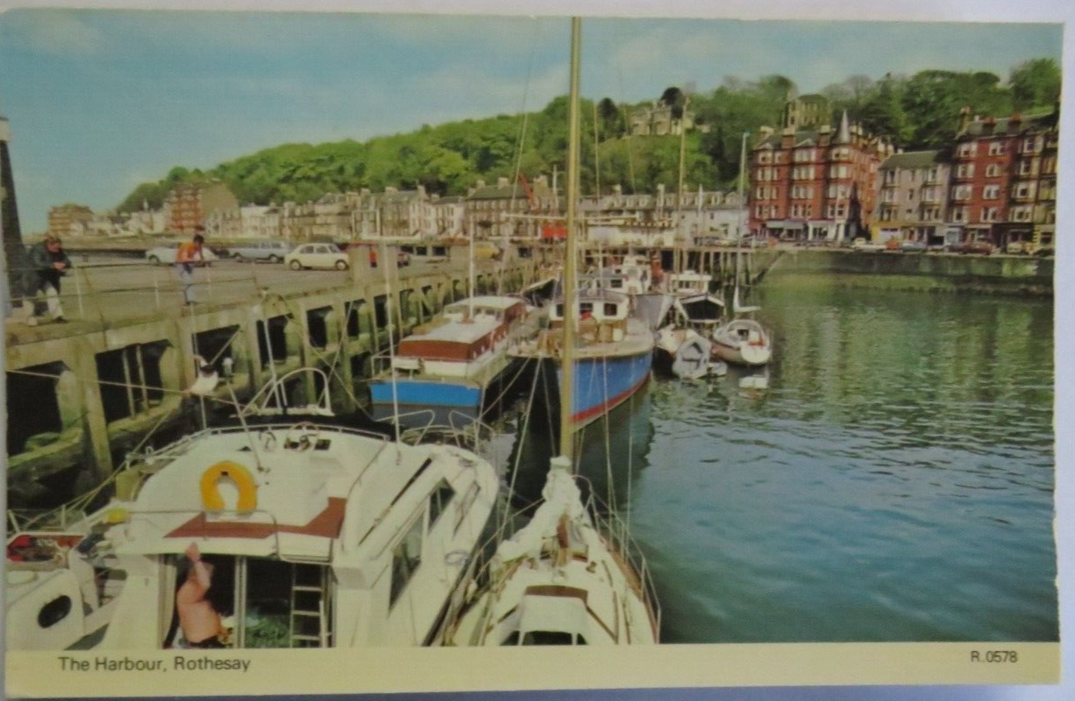 Old Postcard of The Harbour Rothesay - Ref : 1036