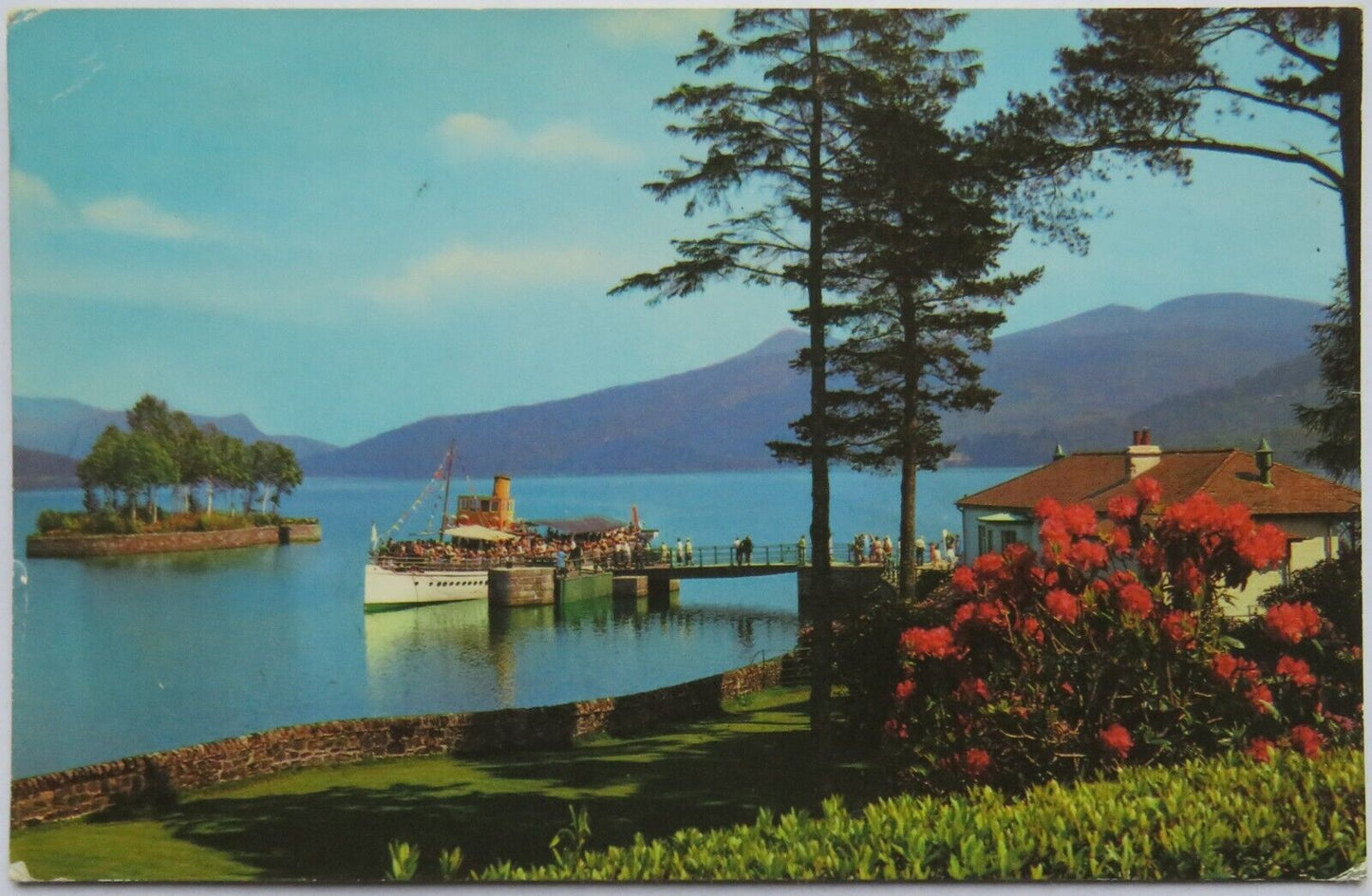 Old Postcard of The 'Sir Walter Scott' at Stronachlachar Pier, Loch Katrine