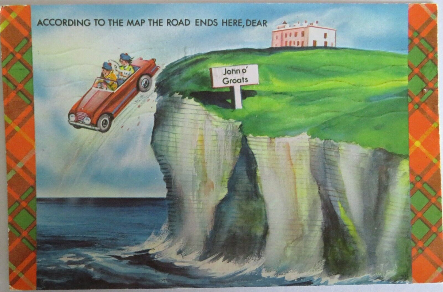Vintage Comical Postcard of John O' Groats 1974- Ref : 1027