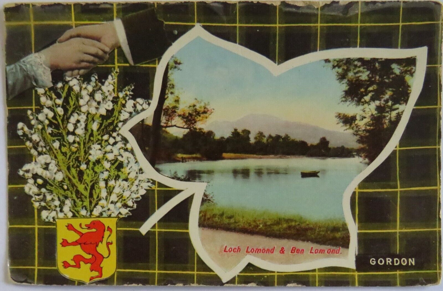 Old Antique Postcard of Loch Lomond & Ben Lomond Scottish Tartan - Ref : 1039