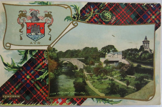 Old Postcard of View From Brig O'Doon, Ayr 1907 - Ref : 1017