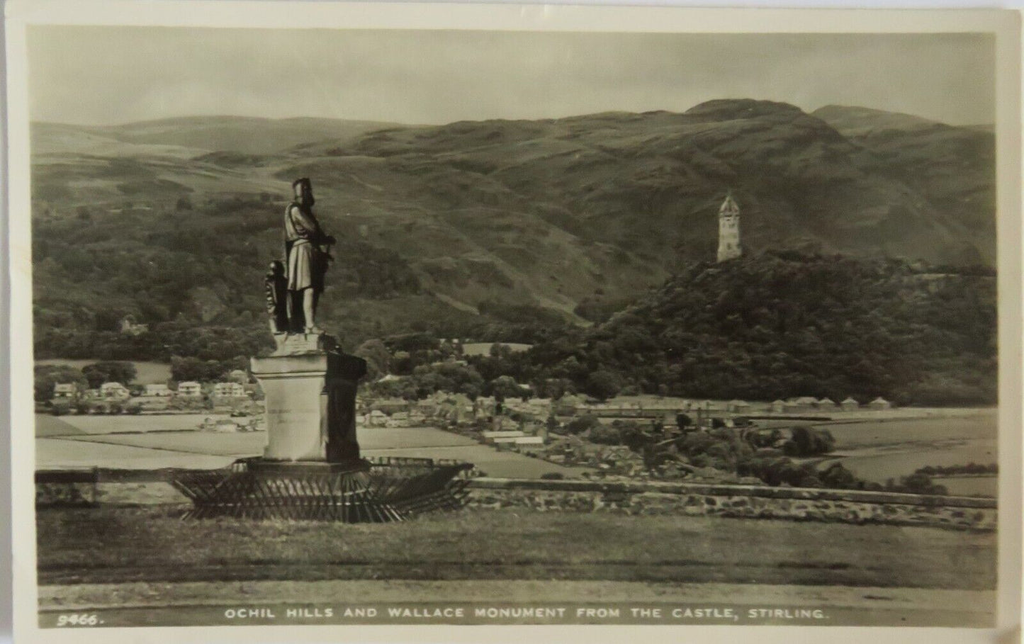 Old Postcard of Ochil Hills & Wallace Monument From Stirling Castle - Ref : 1018