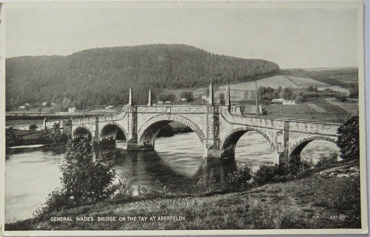 Old Postcard of General Wade's Bridge On The Tay At Aberfeldy