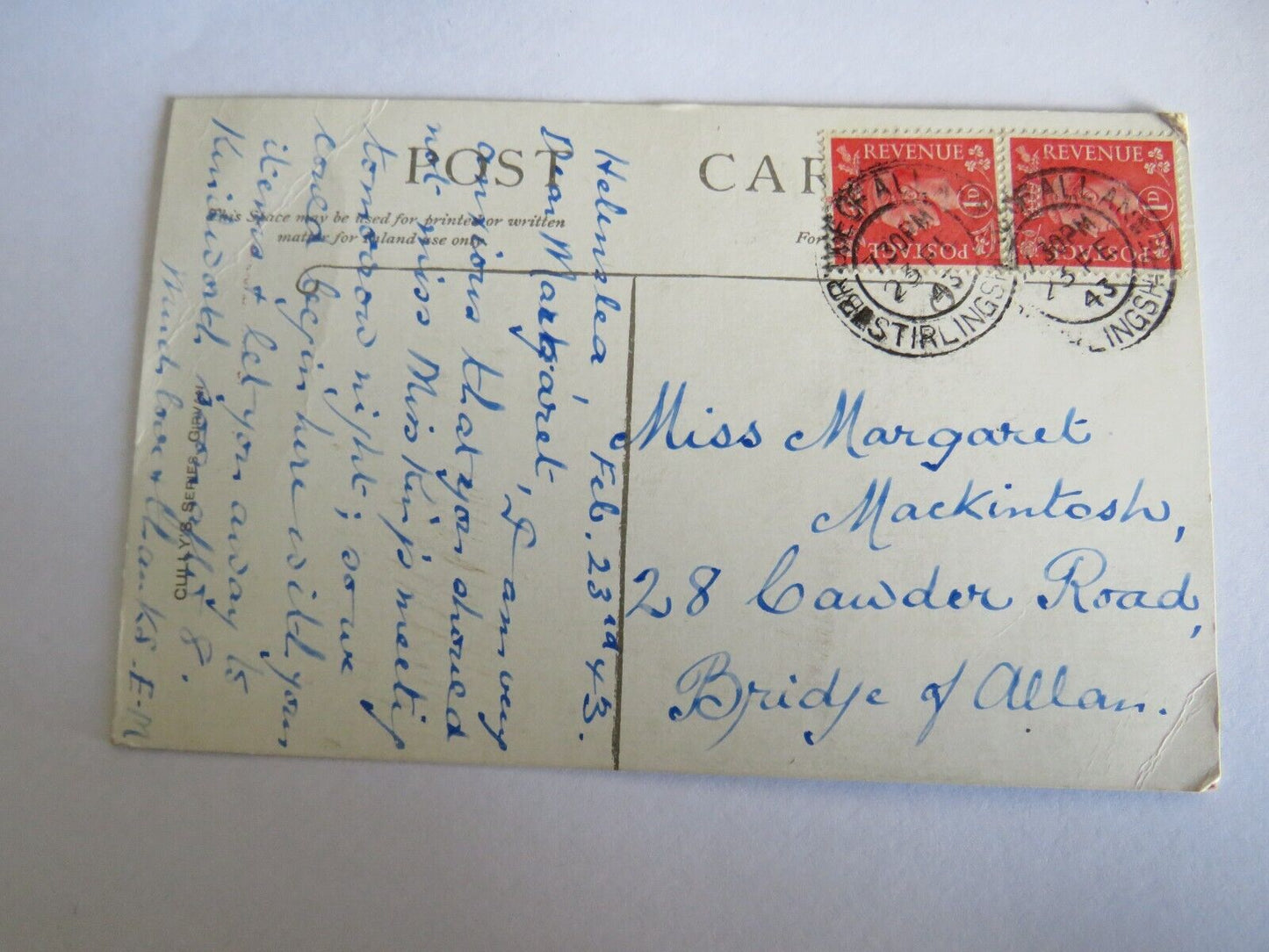 Old Postcard of Shalloch Bay, Girvan 1943 - Ref : 1029