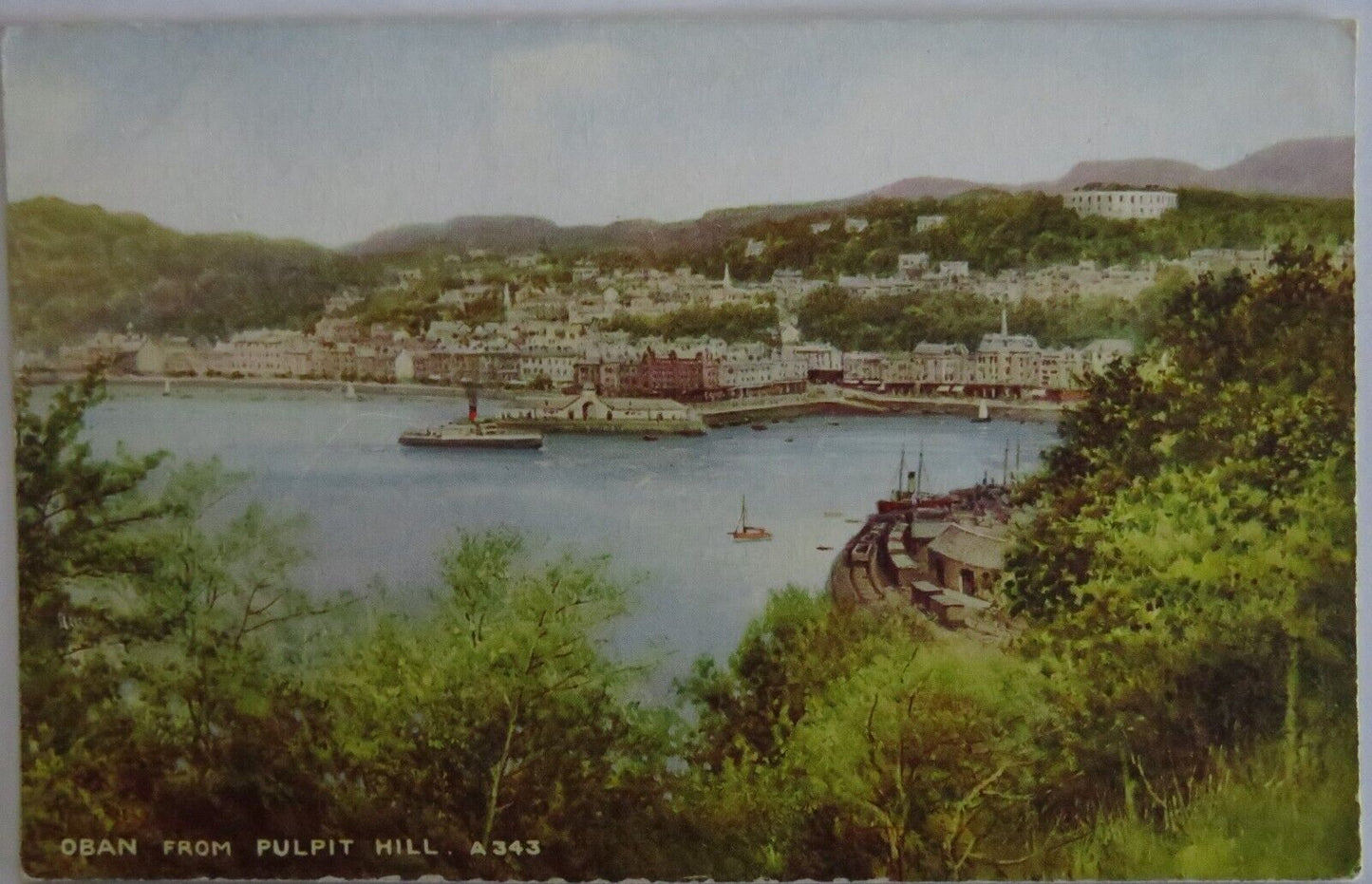 Old Antique Postcard Of Oban From Pulpit Hill - Ref : 1040