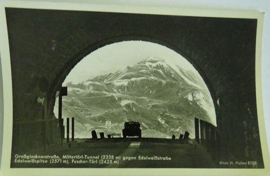 Old Postcard of Grobglocknerstrabe Mittertor; Tunnel Gegen  - Ref : 1037
