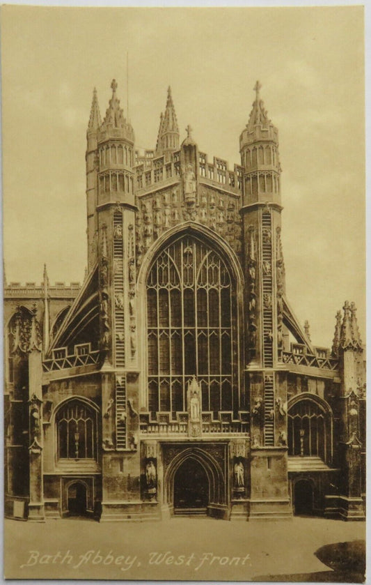 Old Postcard of Bath Abbey, West Front, Unposted