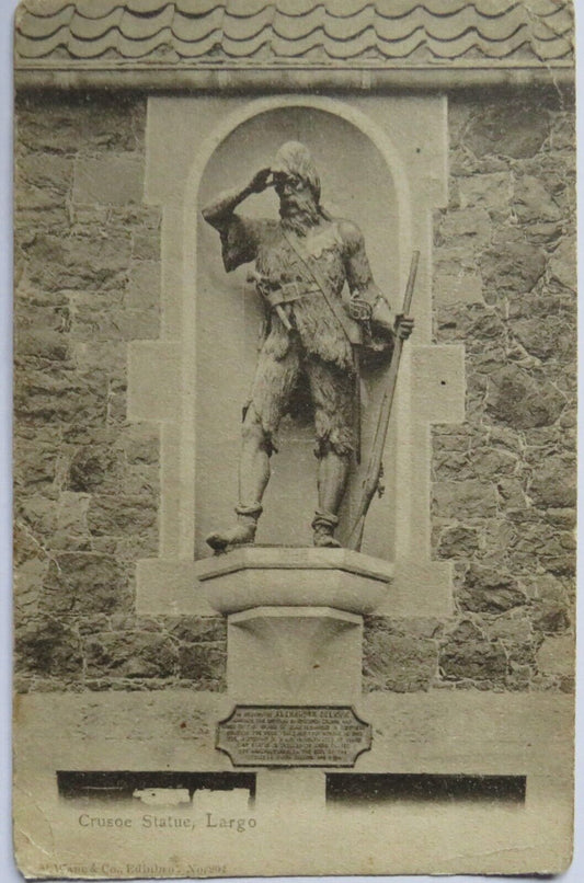 Old Postcard of Crusoe Statue, Largo - Ref : 1036