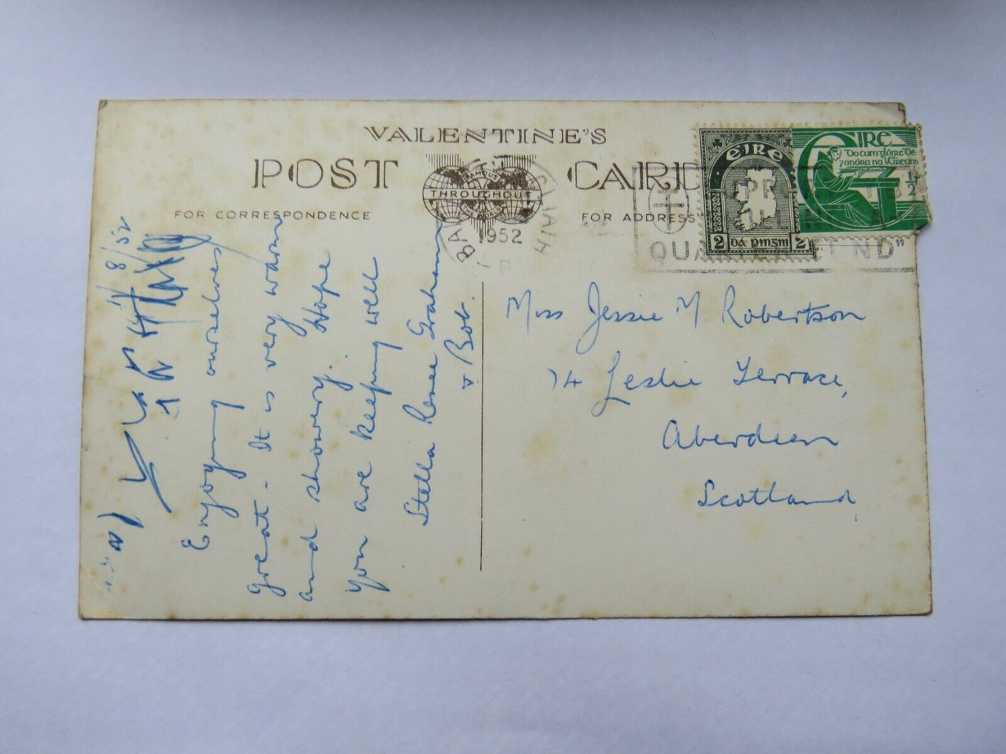 Old Postcard Of O'Connell Street and Nelson Pillar, Dublin 1952