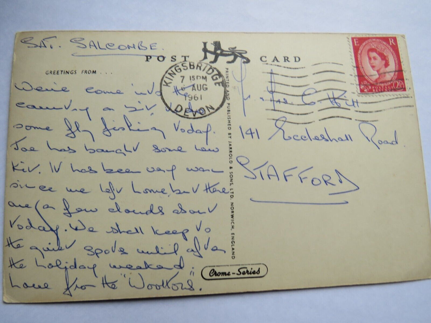 Old Postcard of Where the Dart Meets the Sea, Dartmouth, 1961