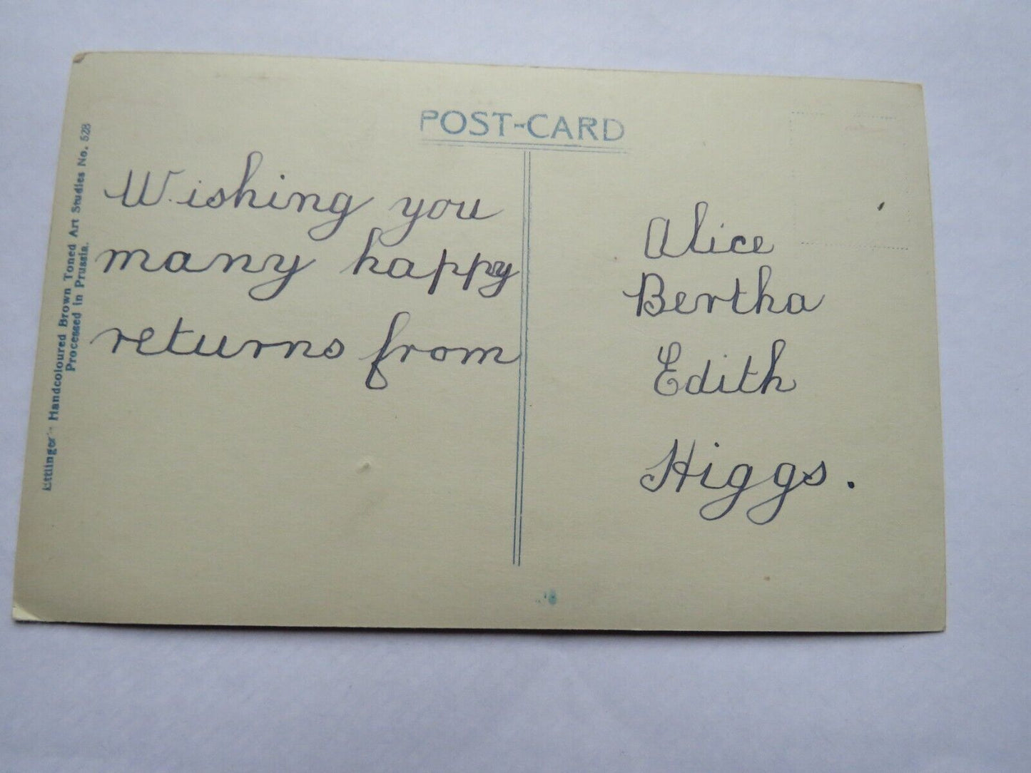 Old Postcard of The Happiness of Birthday, Cats With Birthday Message