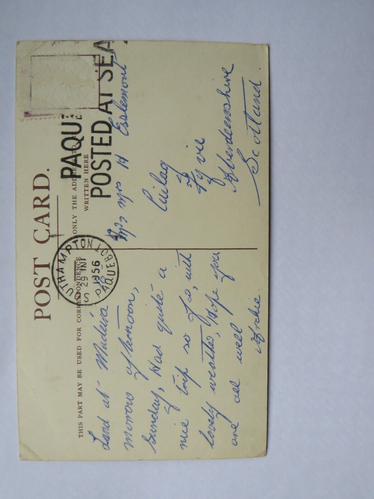 Old Postcard of The Union Castle Royal Mail Motor Vessel "Winchester Castle"1956