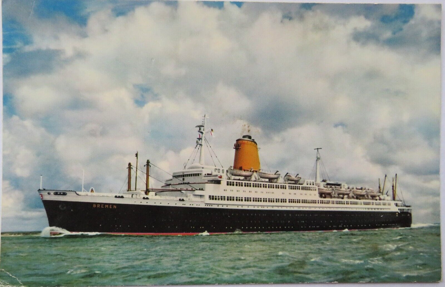 Old Postcard of TS Bremen Flagship of North German Lloyd