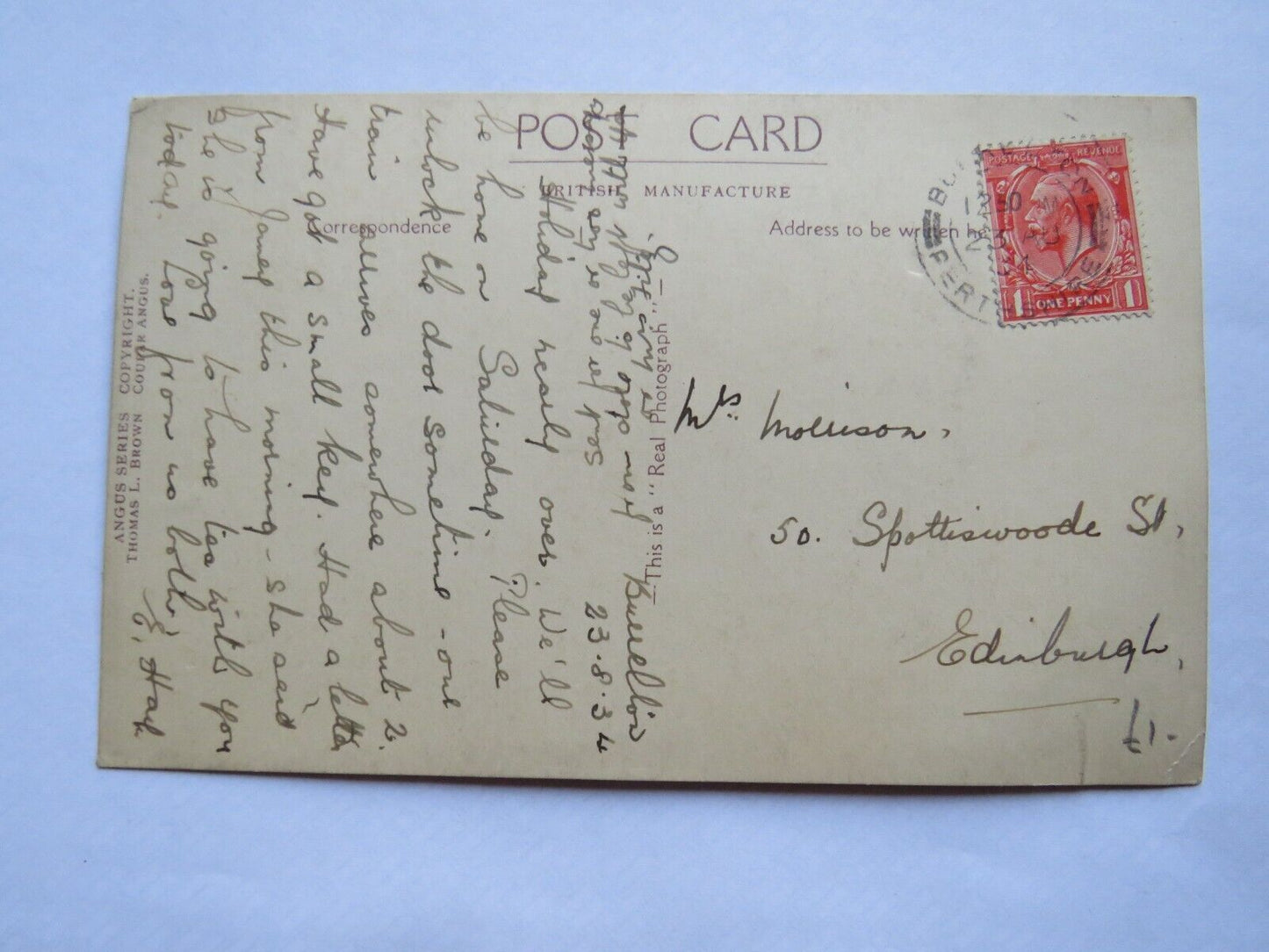 Old Postcard Of The Beech Hedge Meikleour Perthshire 1934