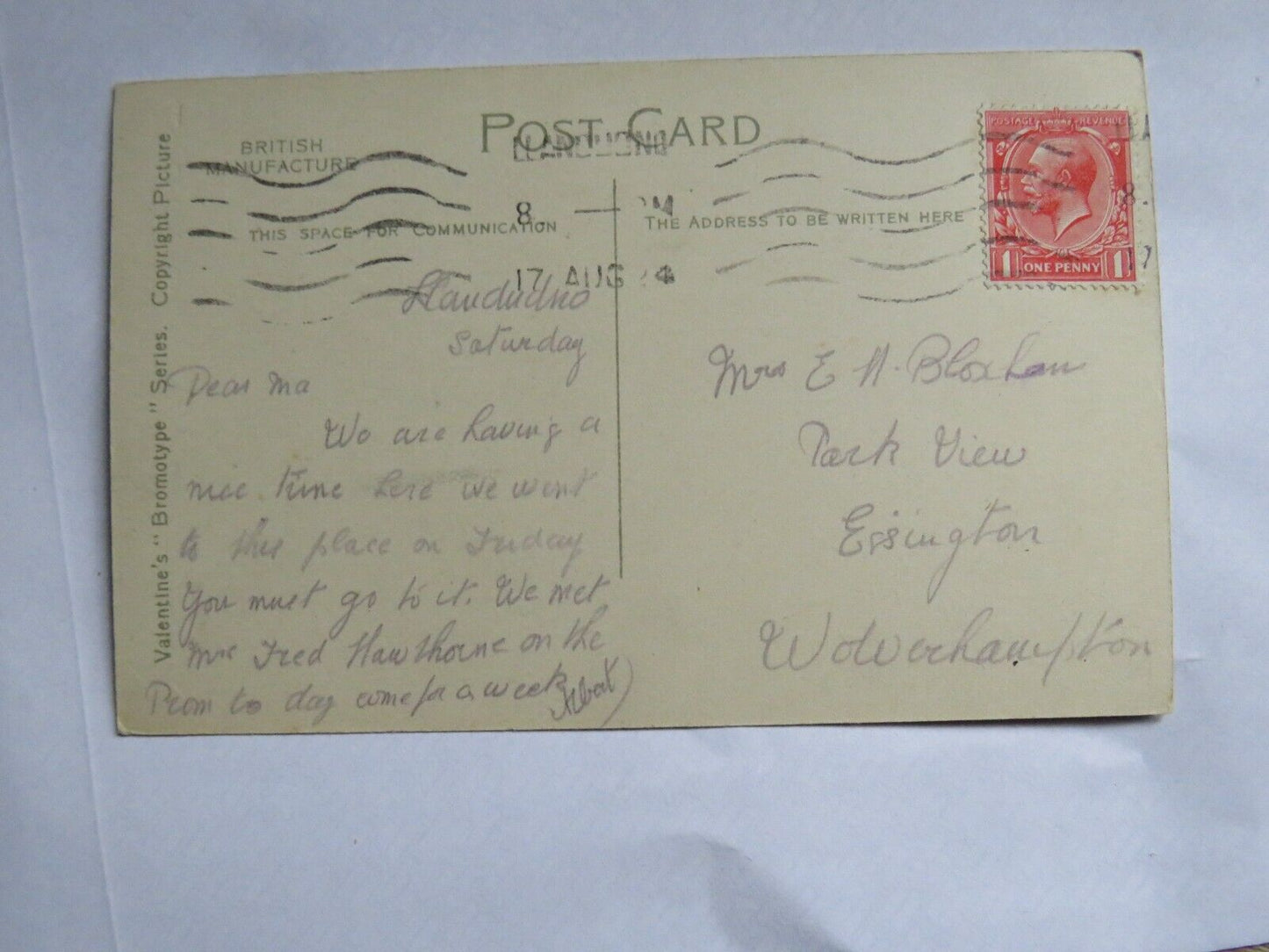 Old Postcard of Swallow Falls, Bettws-Y-Coed 1924 - Ref : 1013