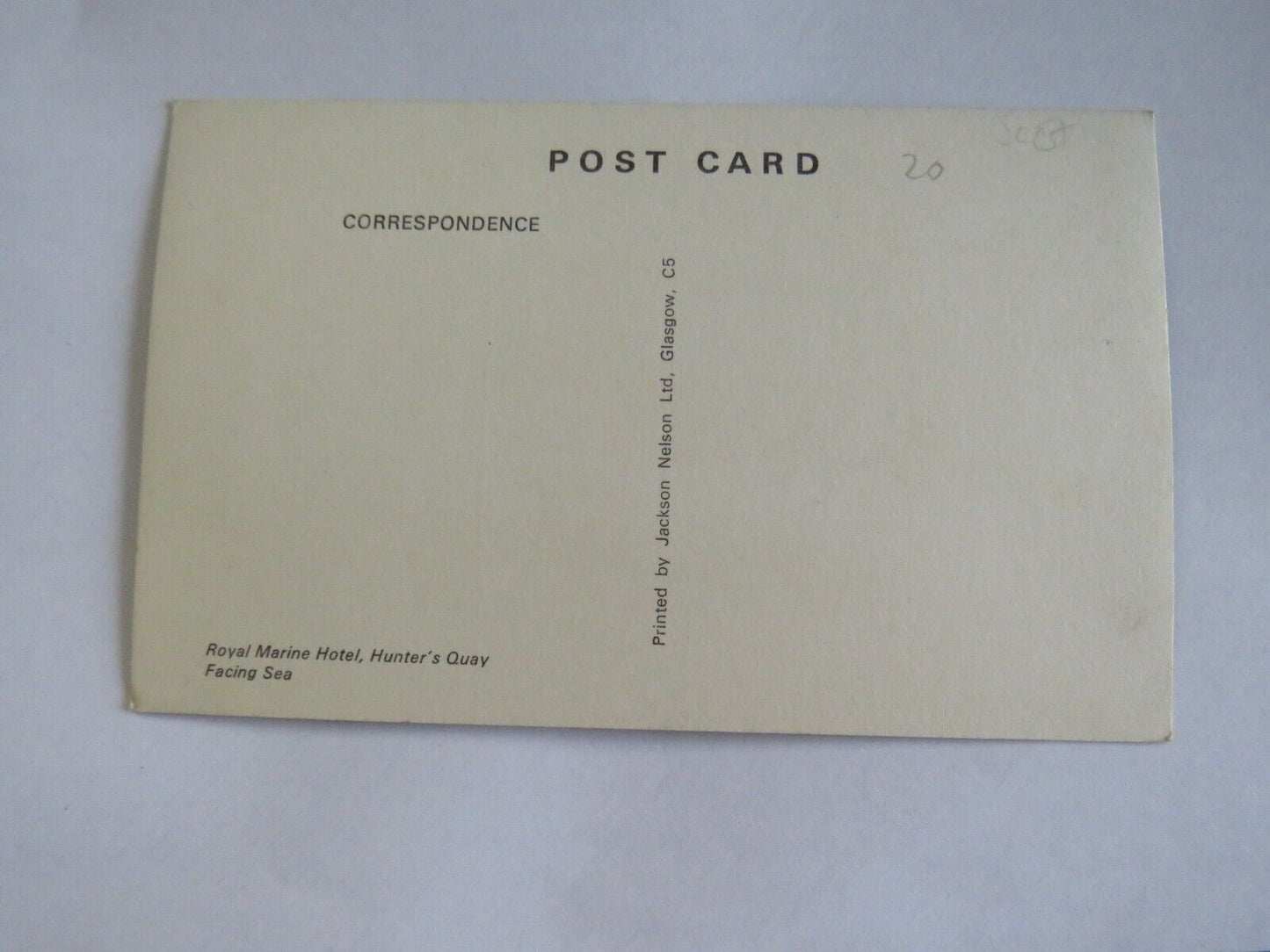 Old Vintage Postcard of Royal Marine Hotel, Hunter's Quay Dunoon- Ref : 1038