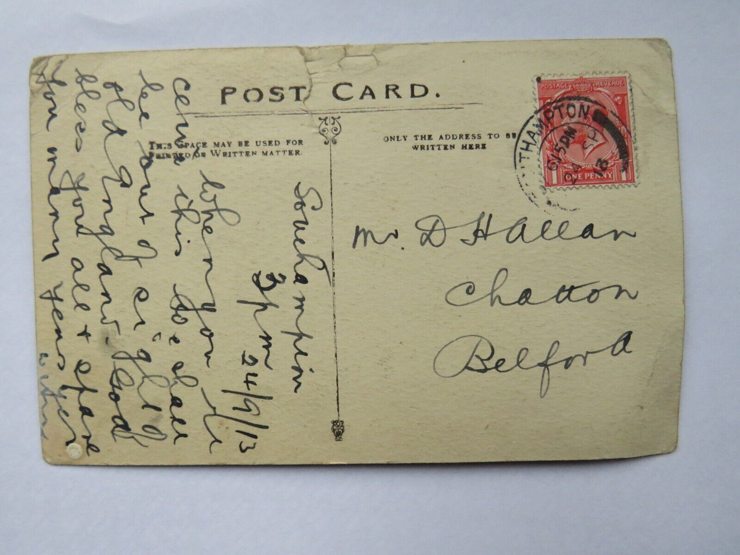 Old Postcard of Troopship Dongola Netley, Southampton 1918.