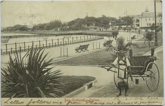 Old Postcard of Bay Esplanade, Durban, 1906