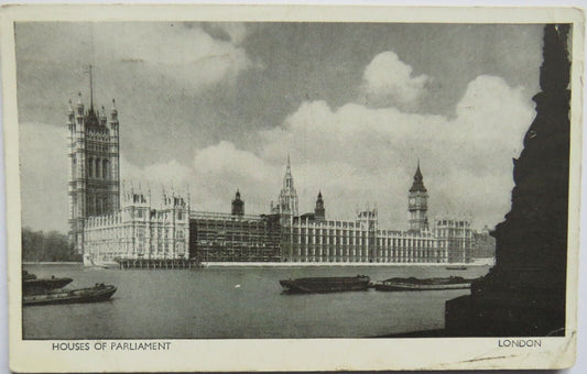 Old Postcard of Houses of Parliament London 1950 - Ref : 1034