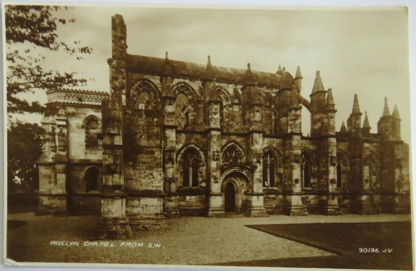 Old Antique Postcard of Roslyn Chapel From S.W. - Ref : 1041