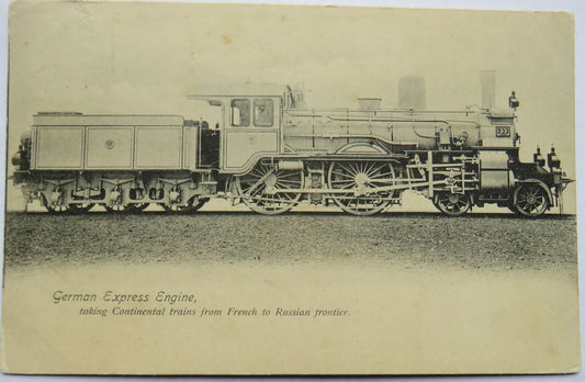 Old Postcard of German Express Engine, 1905