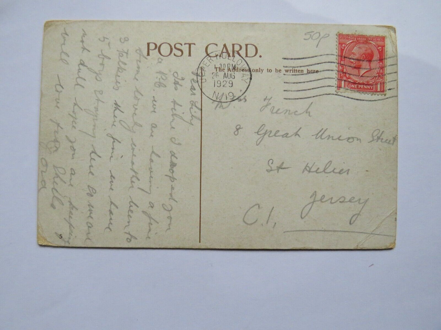 Old Postcard of Westminster Abbey & Victoria Tower London 1929 - Ref : 1033