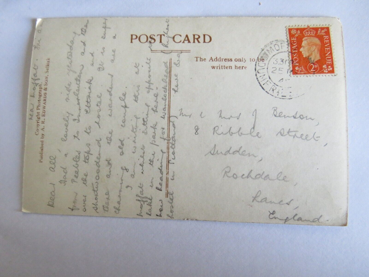 Old Postcard of "Lone St, Mary's Silent Lake" 1945 - Ref : 1028