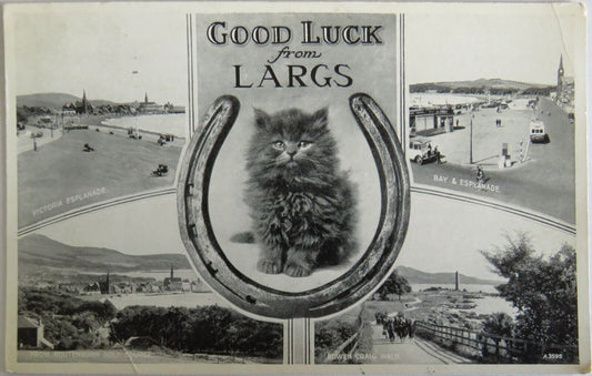 Old Postcard of Good Luck From Largs  - Ref : 1030