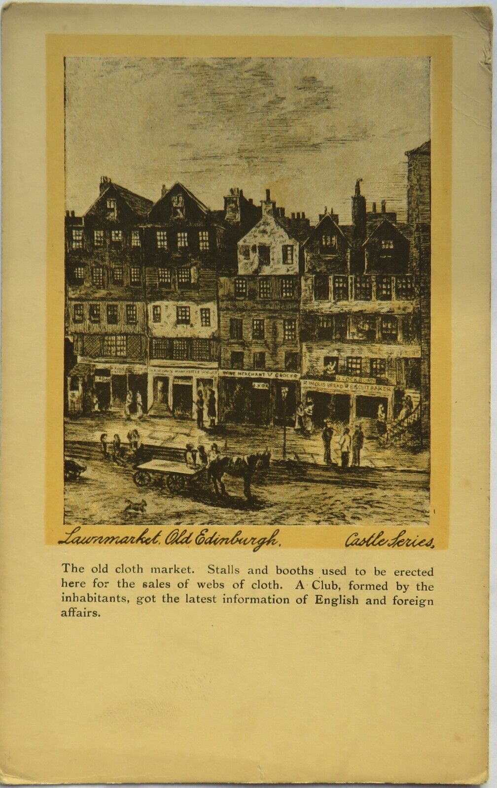 Old Postcard of Lawnmarket, Old Edinburgh, Castle Series