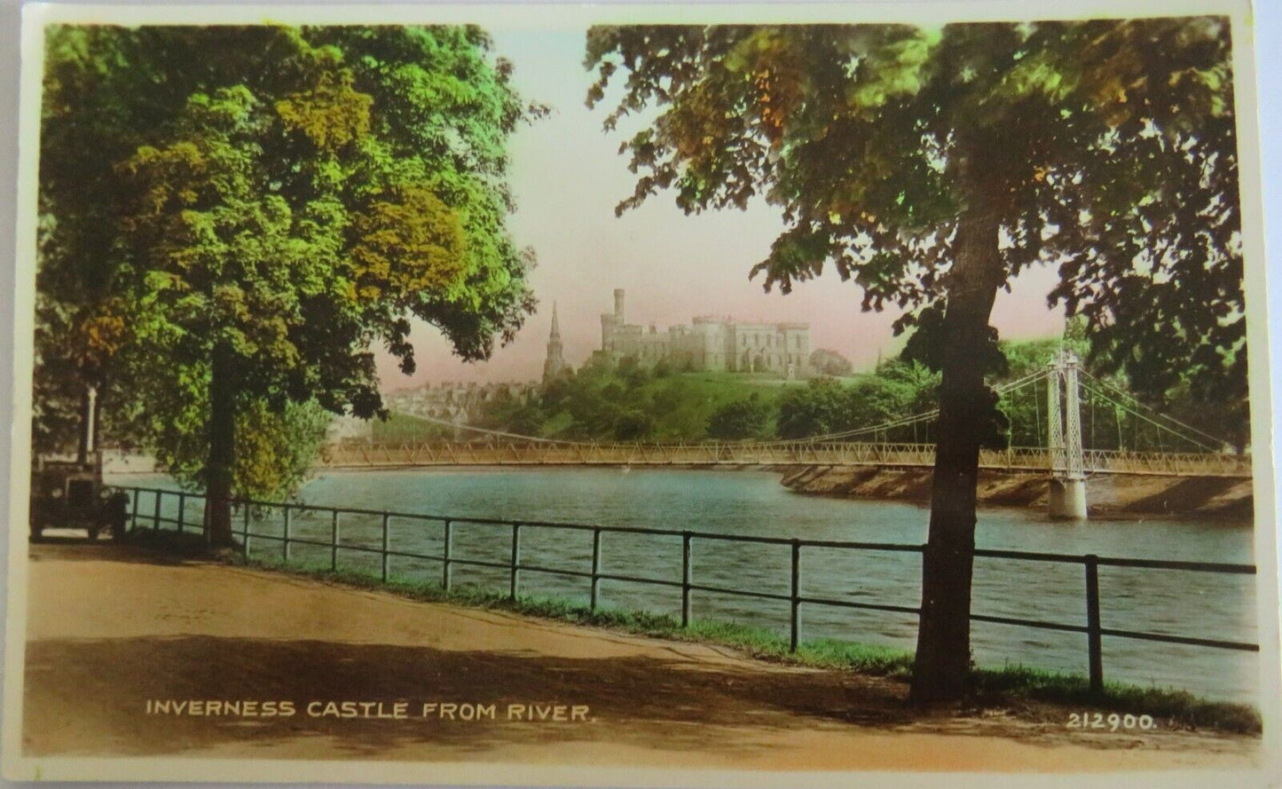 Old Postcard of Inverness Castle From River - Ref : 1028