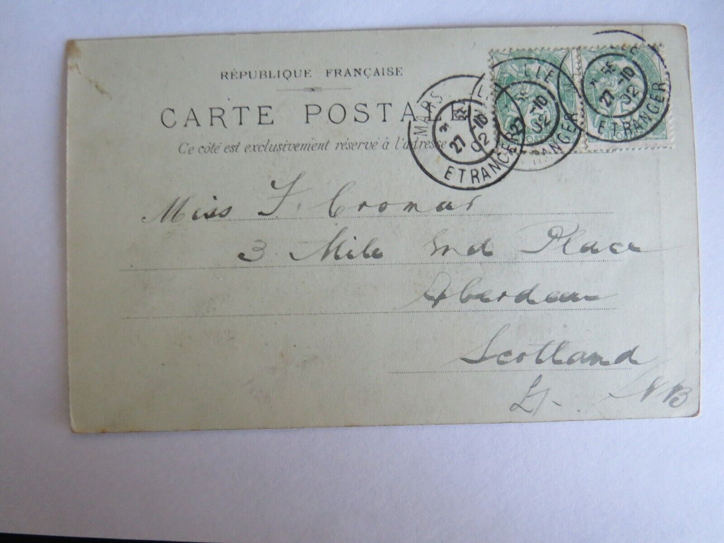 Old French Postcard of Marseille L' Arc De Triomphe 1902 - Ref : 1026