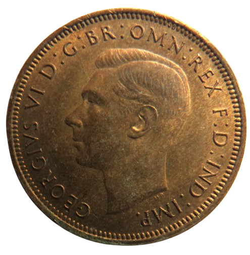 1946 King George VI Halfpenny Coin - Great Britain