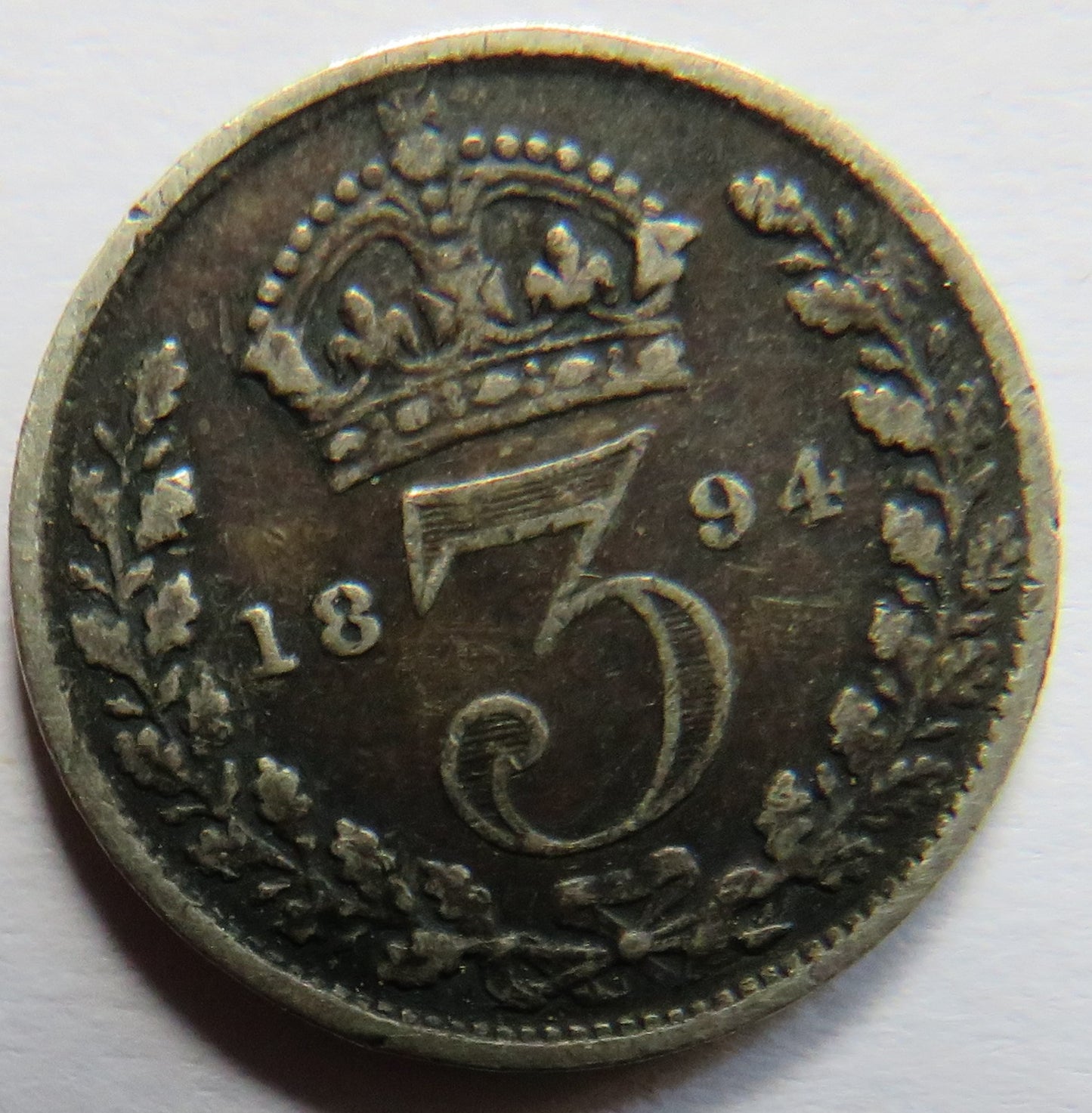 1894 Queen Victoria Silver Threepence Coin - Great Britain