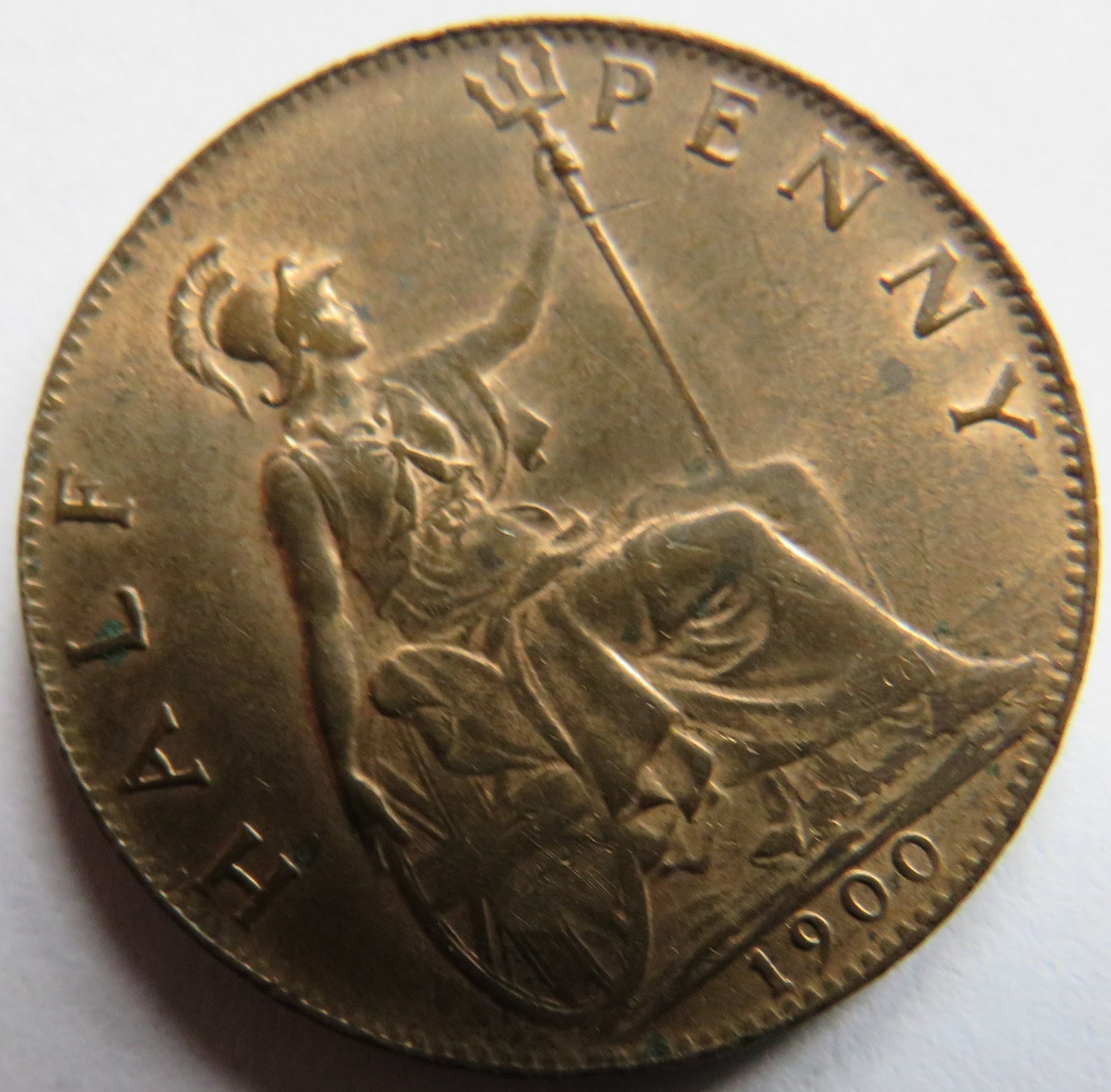 1900 Queen Victoria Halfpenny Coin In High Grade - Great Britain