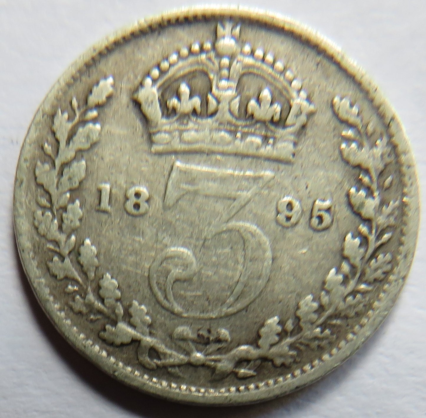 1895 Queen Victoria Silver Threepence Coin - Great Britain