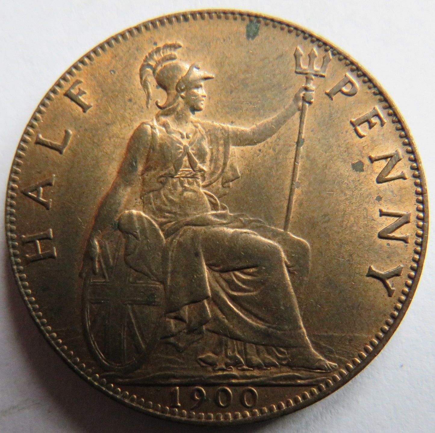 1900 Queen Victoria Halfpenny Coin In High Grade - Great Britain