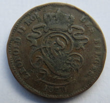 Load image into Gallery viewer, 1870 Belgium 2 Centimes Coin
