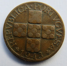 Load image into Gallery viewer, 1943 Portugal 20 Centavos Coin
