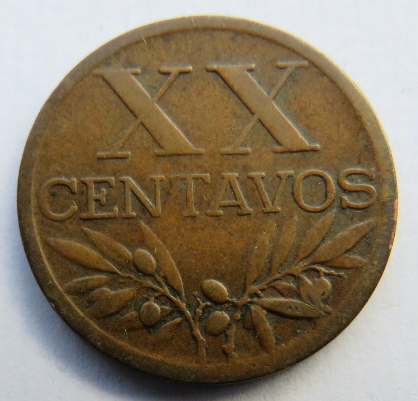 1943 Portugal 20 Centavos Coin