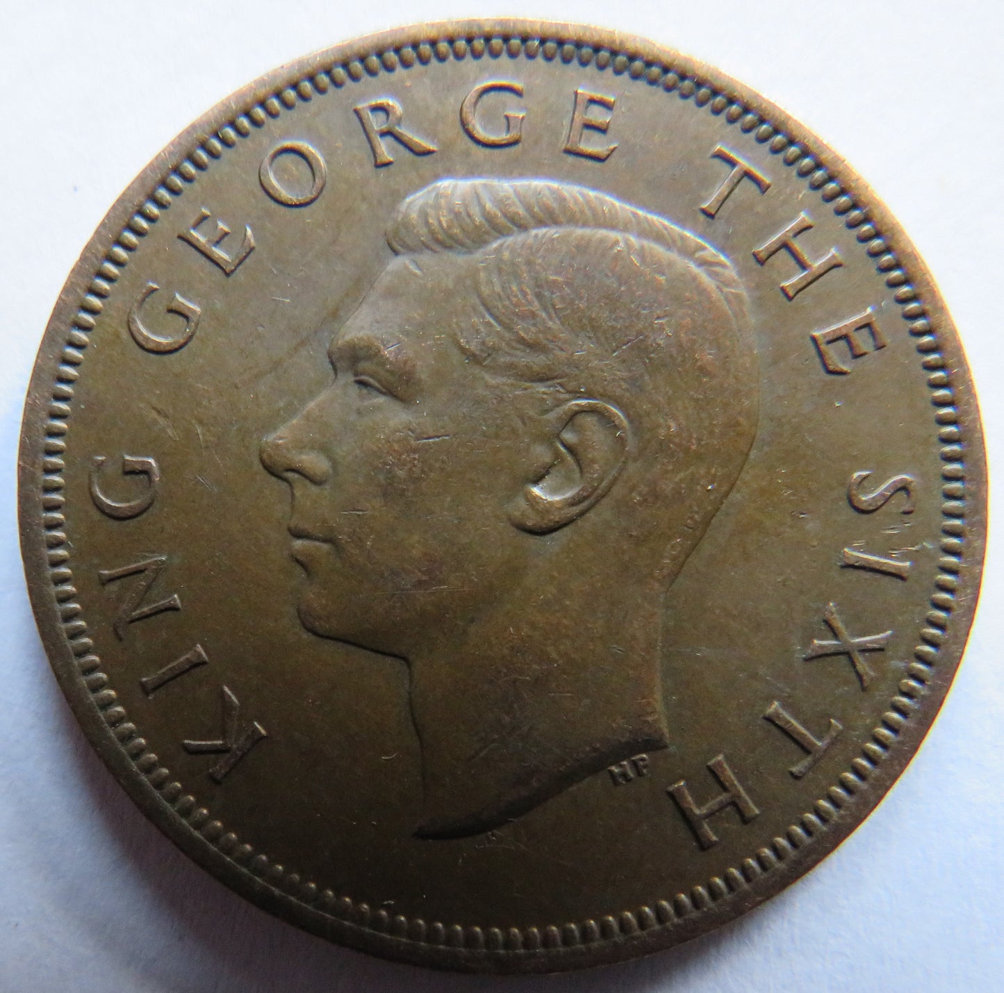 1952 King George VI New Zealand One Penny Coin